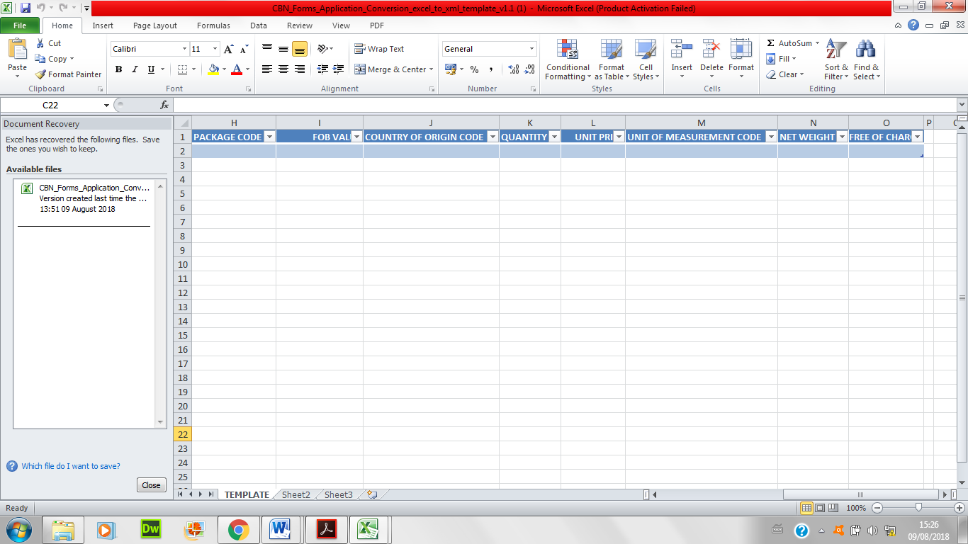 FORM M REGISTRATION